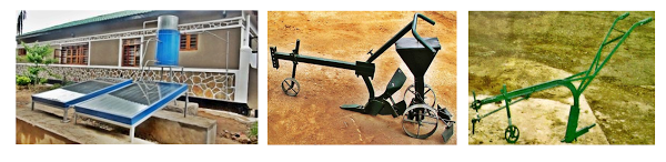 more products of Camartec (from left): solar water heater, ripper ridger, chissel plough